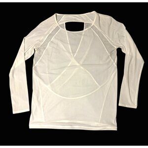 Like New Lululemon If You're Lucky Long Sleeve Tee T-Shirt Top White Size 8/10 M